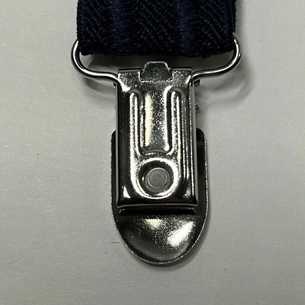 The Childrens Place Kids Navy Herringbone Suspenders Y-Back Adjustable Size 6-16